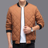 Fashion Rhombic-sewing Design Cotton Coat Winter Warm Thickened Baseball Jacket Casual Solid Color Outwear Clothing For Men