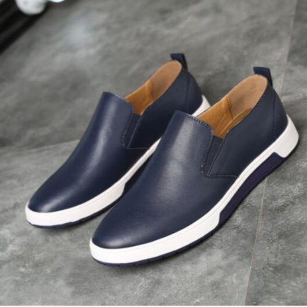 Winter Men Leather Boots Loafers Fashion Warm Cotton Brand Ankle Lace Up Shoes Footwear