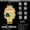 BOAMIGO New Top Brand Luxury Fashion Men Watches Gold Stainless Steel Sport Square Digital Analog Big Quartz Watch for Men
