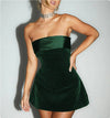 Ins Slim Tube-top Dress Fashion Zipper A-line Short Dresses Party Evening Clothing For Women